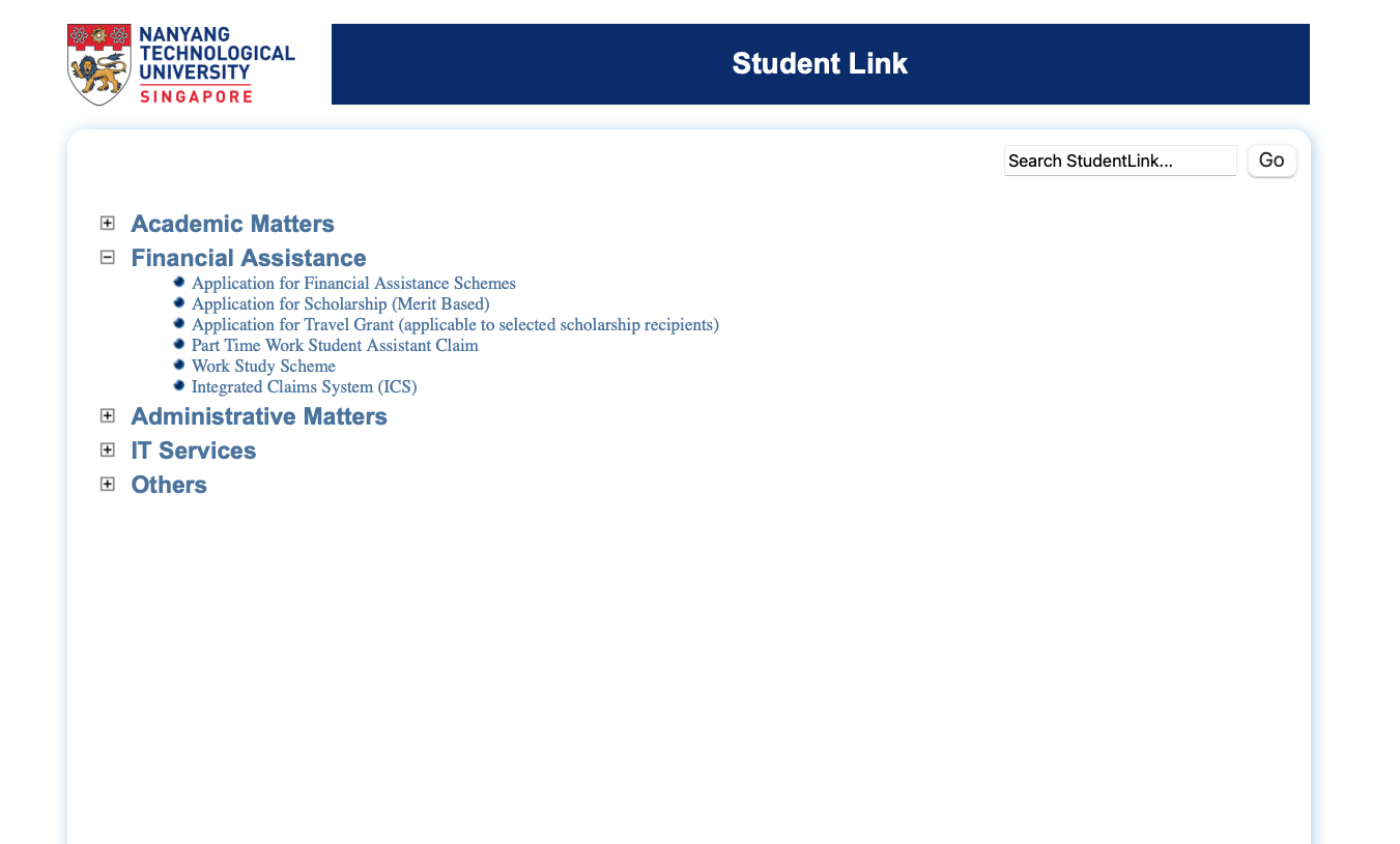 StudentLink Homepage